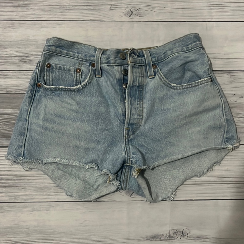 Light Blue levi jean shorts